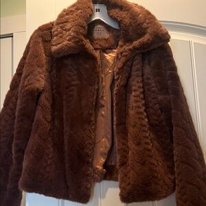 Women's Brown Faux Fur Jacket